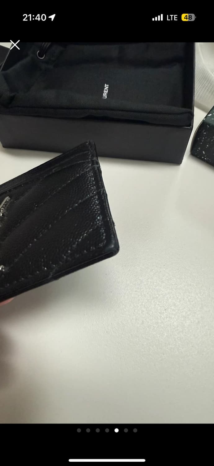 생로랑 모노그램 은장 블랙 카드지갑 풀박스 상태A 상품이미지5