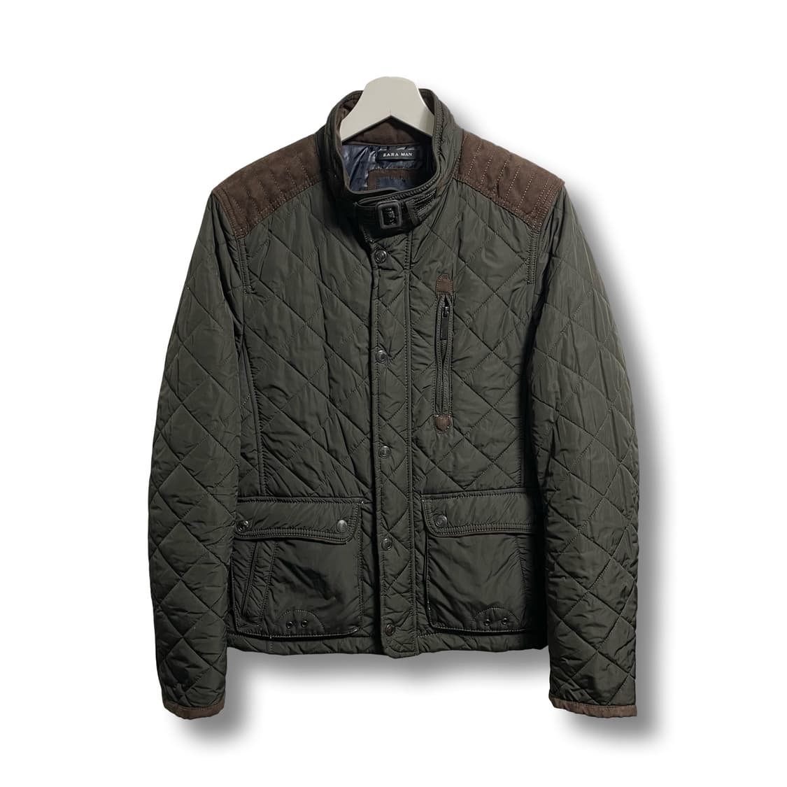 [M] 자라 맨 퀼팅 자켓 카키 상품이미지1