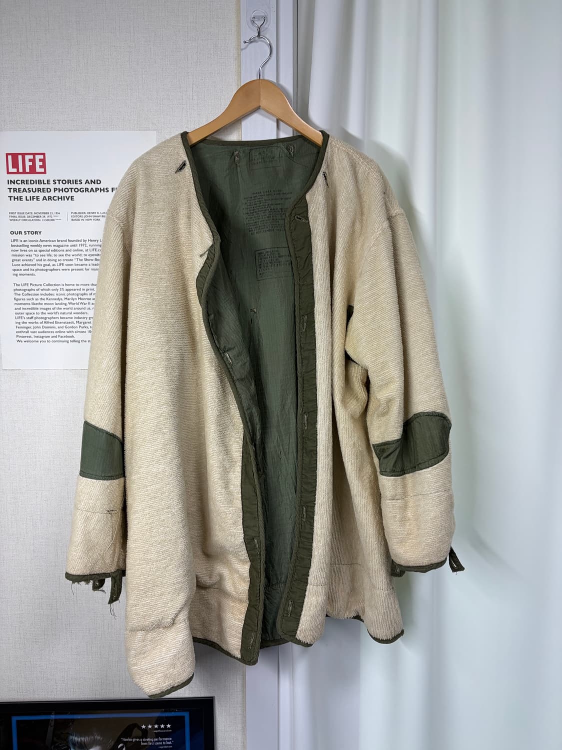 50s 미군 M-51 파카 내피 라이너 OG Large 상품이미지1