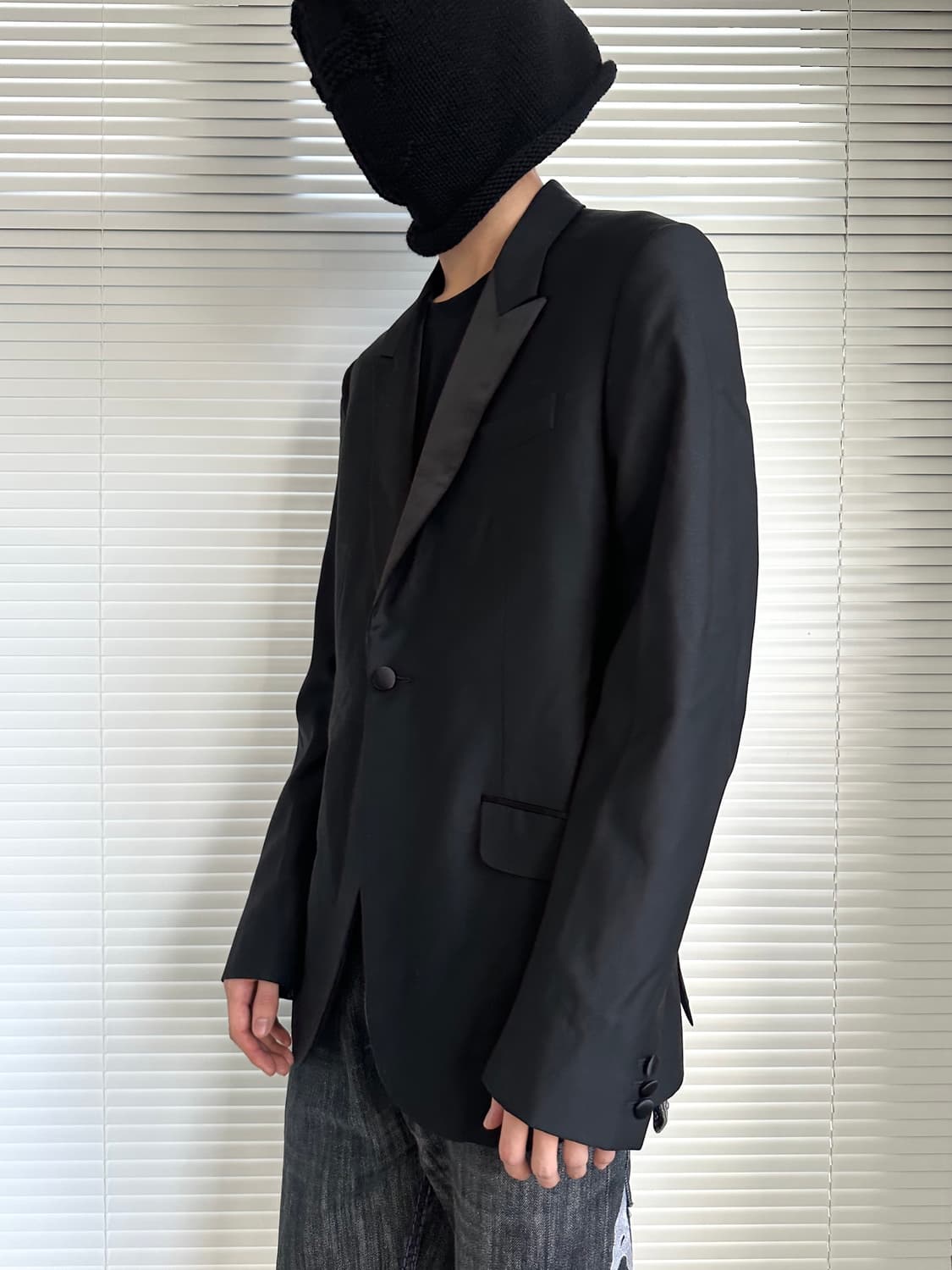 알렉산더 맥퀸 아카이브 블랙 세틴 라펠 블레이저 상품이미지2