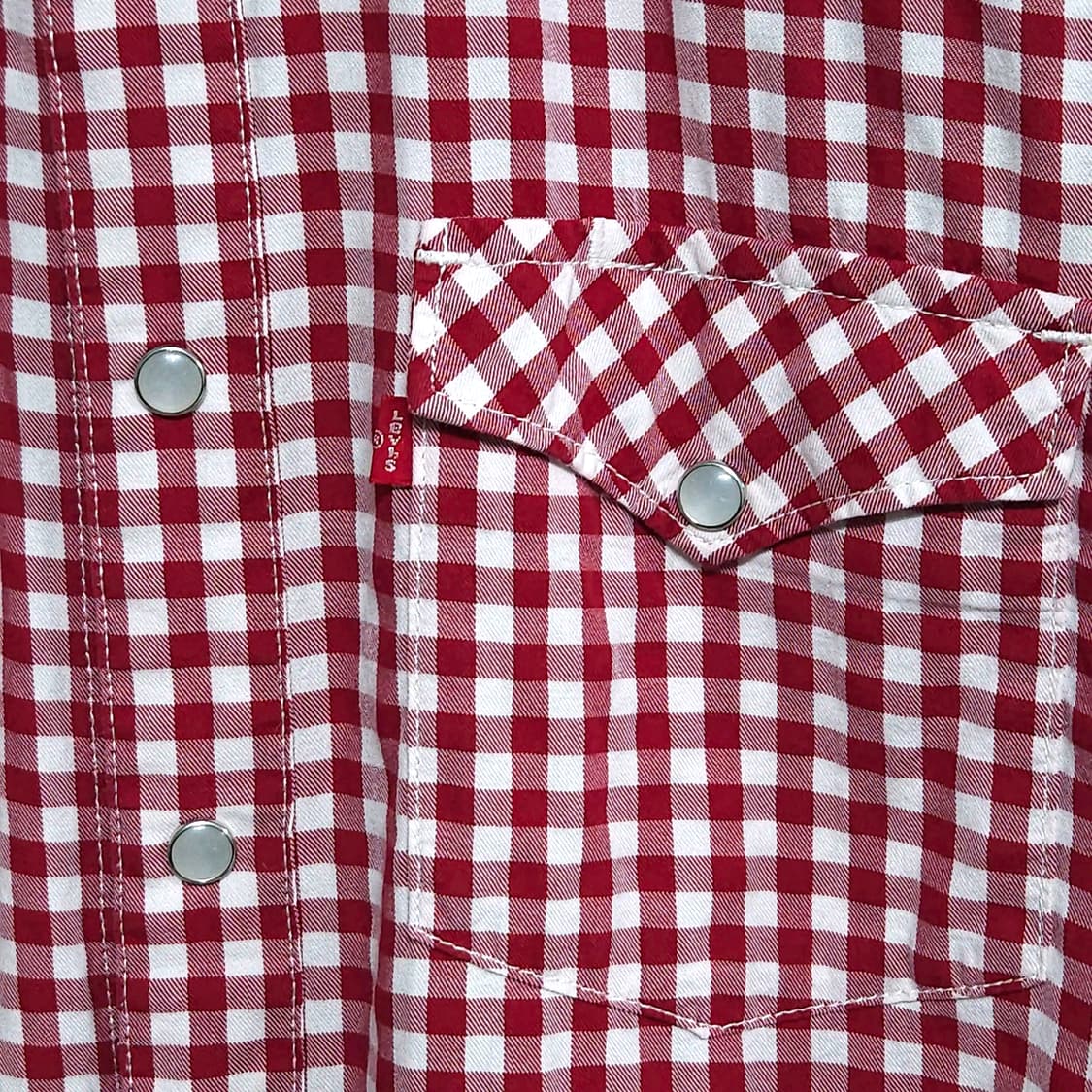 95~100)LEVIS 리바이스 슬림핏 웨스턴셔츠 체크 긴팔 상품이미지3
