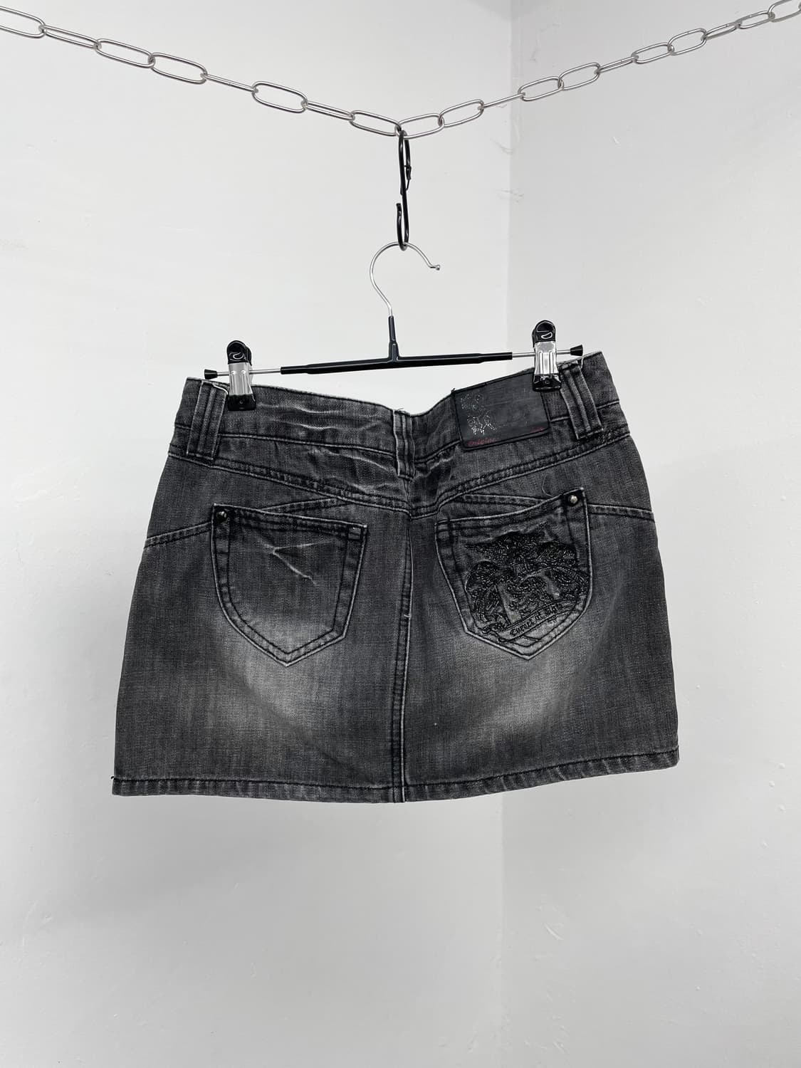 흑청 워싱 자수 스커트 상품이미지7