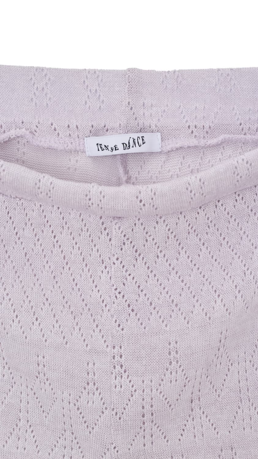 Eyelet Boot-cut Pants (White Pink) 상품이미지3