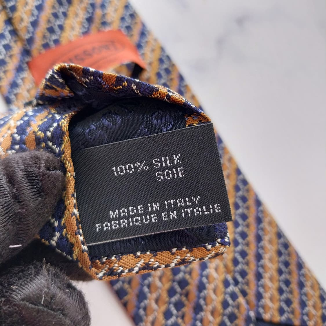 미쏘니 실크 네이비 패턴 넥타이 8.4cm S~A+등급 K2474
 상품이미지10