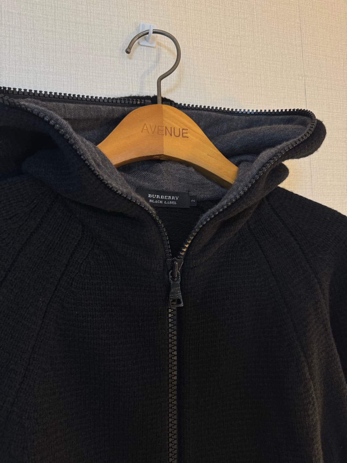 [2]버버리 블랙라벨 니트 후드 집업 상품이미지3