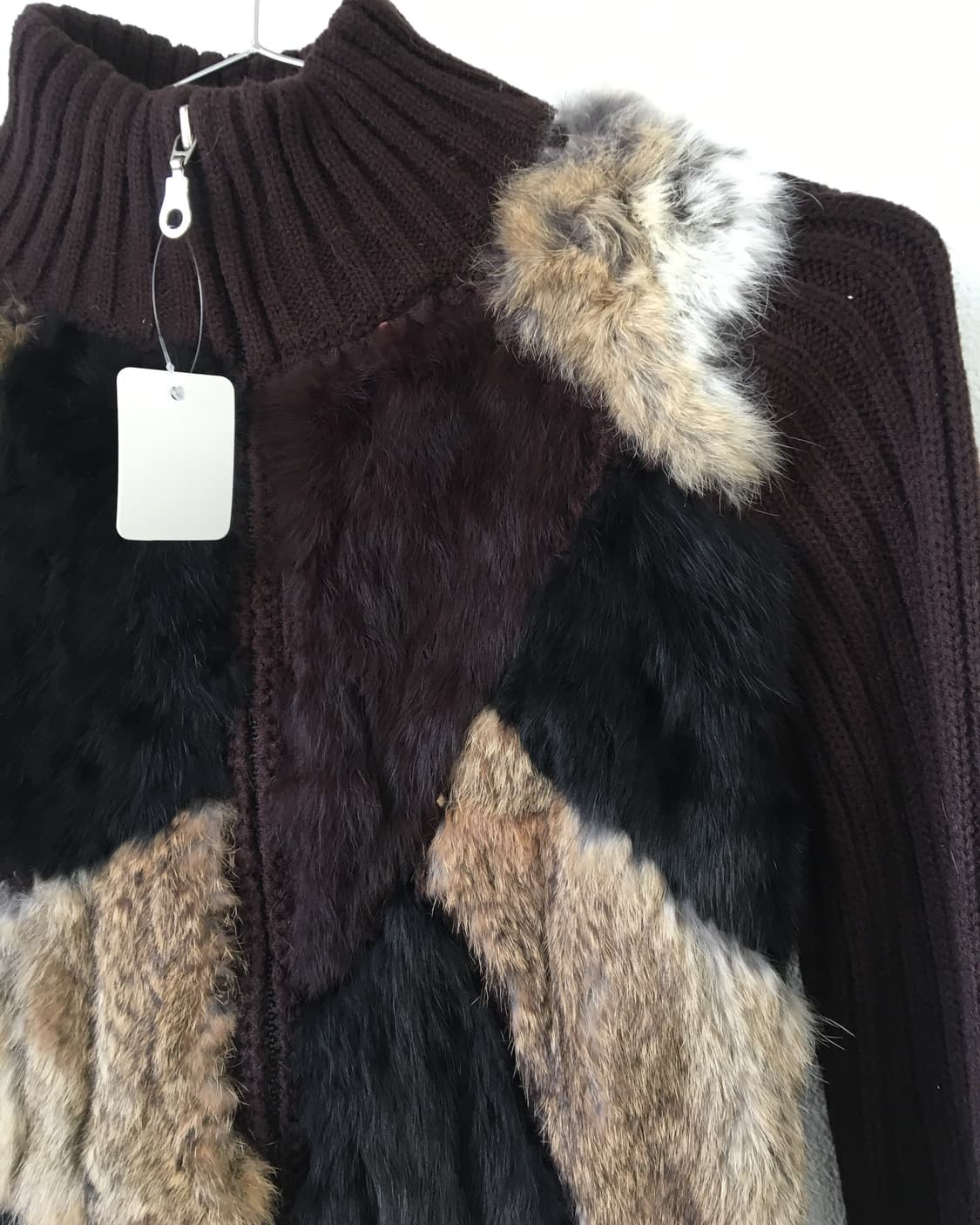 Rabbit fur high neck zip up 상품이미지5