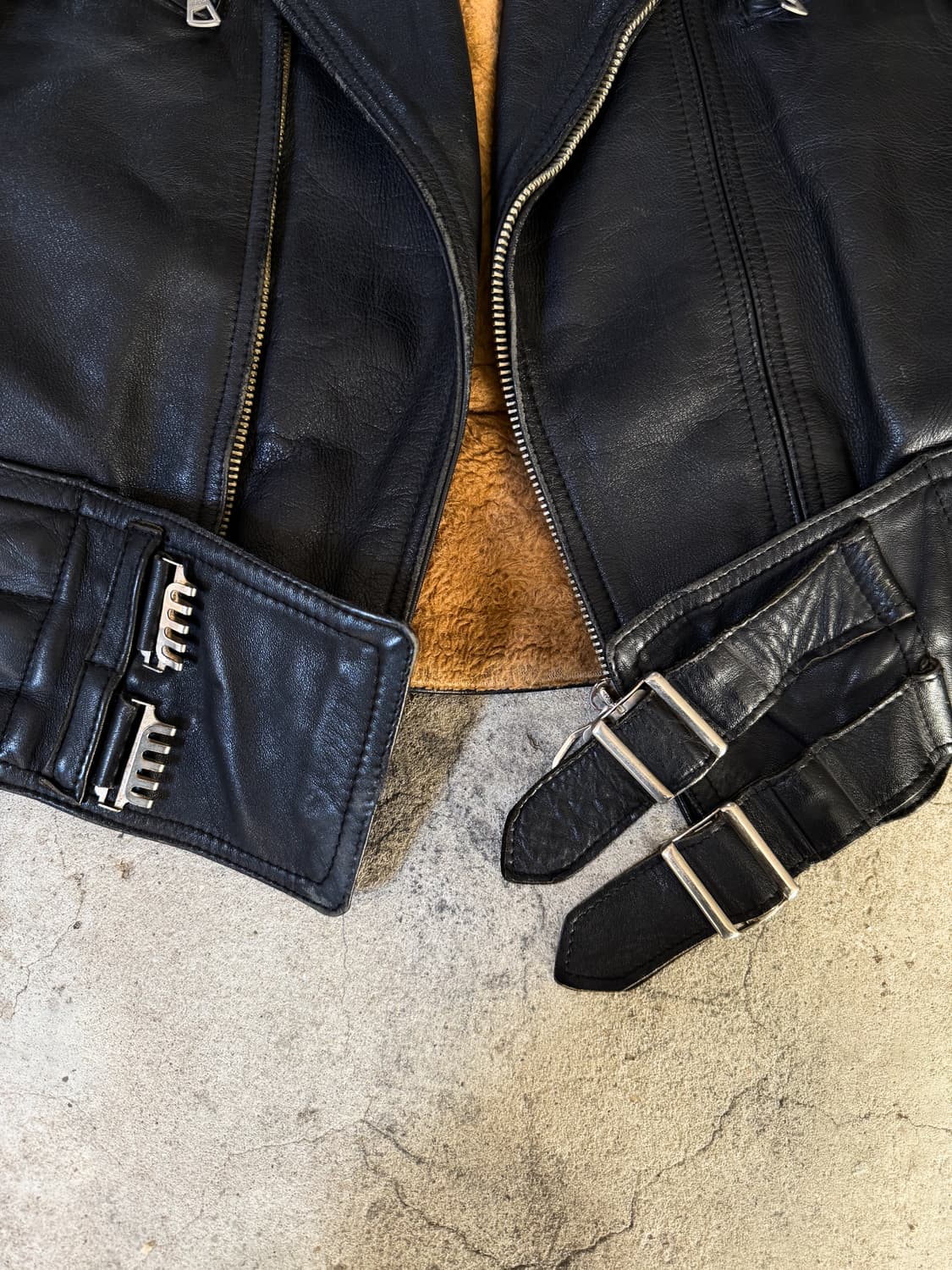 70s Harro Leather Motorcycle Jacket 상품이미지7