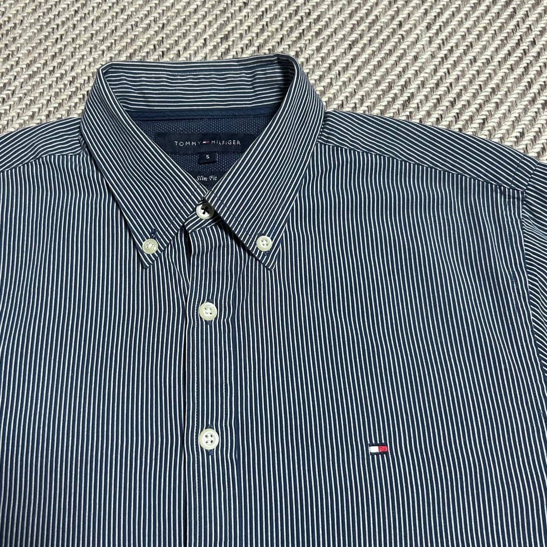 [S] Tommy 타미힐피거 네이비 스트라이프 셔츠 상품이미지6
