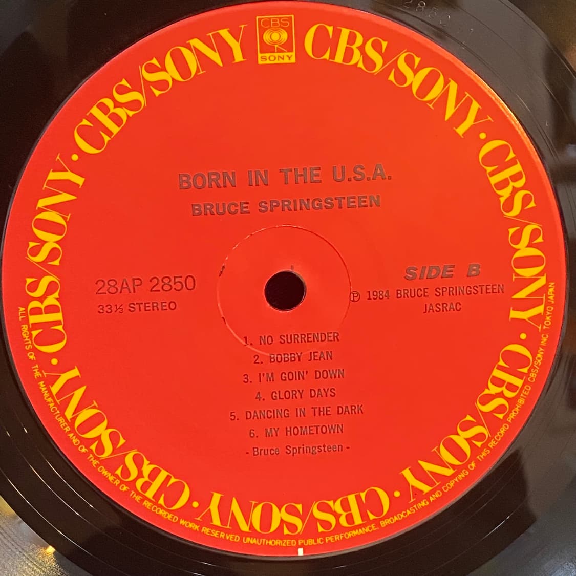 (LP) Bruce Springsteen -Born In The USA 상품이미지5