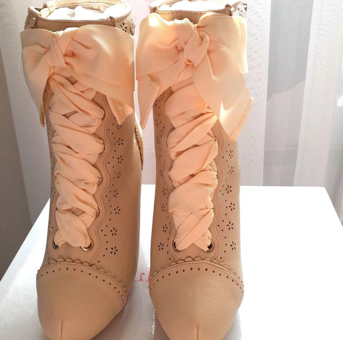 리즈리사 레이스업 부츠 베이지 s size 225 새제품 상품이미지2