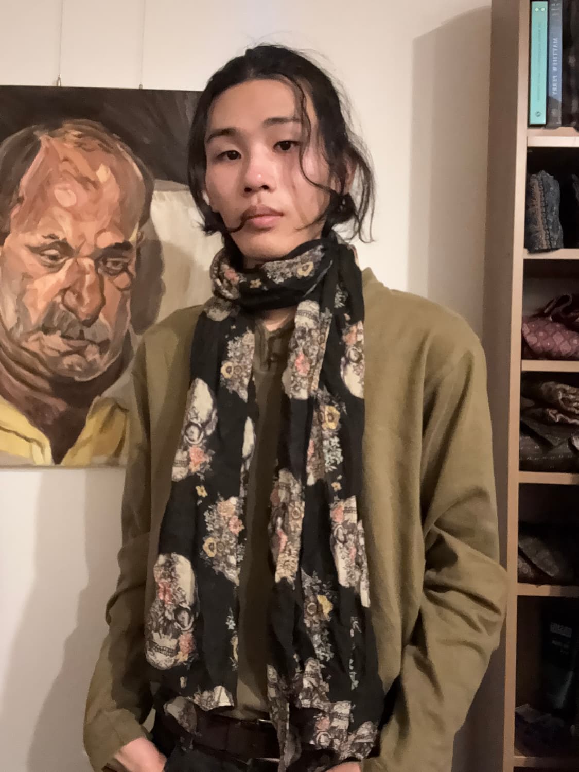 플라워 스컬 머플러 상품이미지3