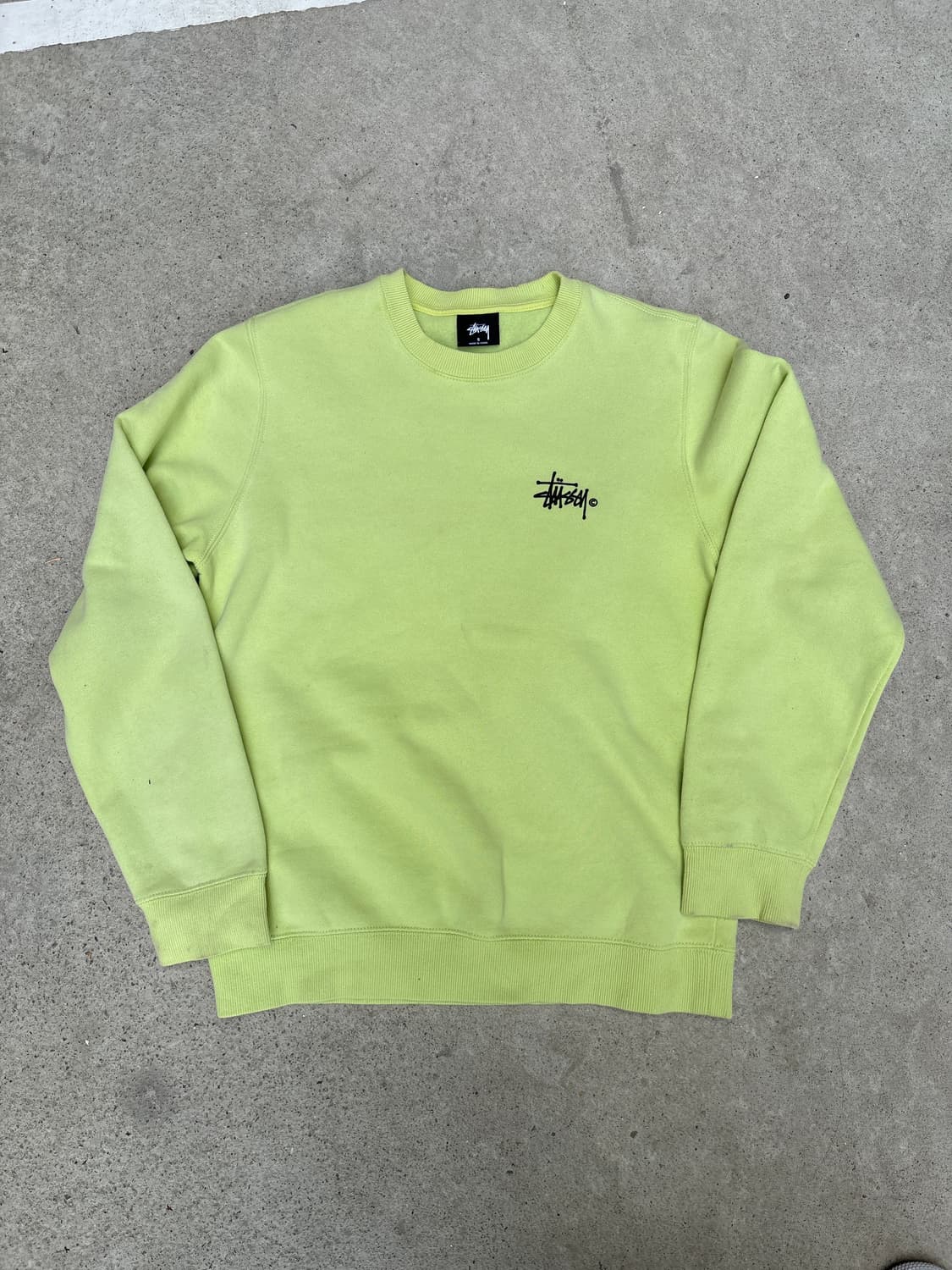 스투시 라임 백로고 맨투맨 상품이미지5