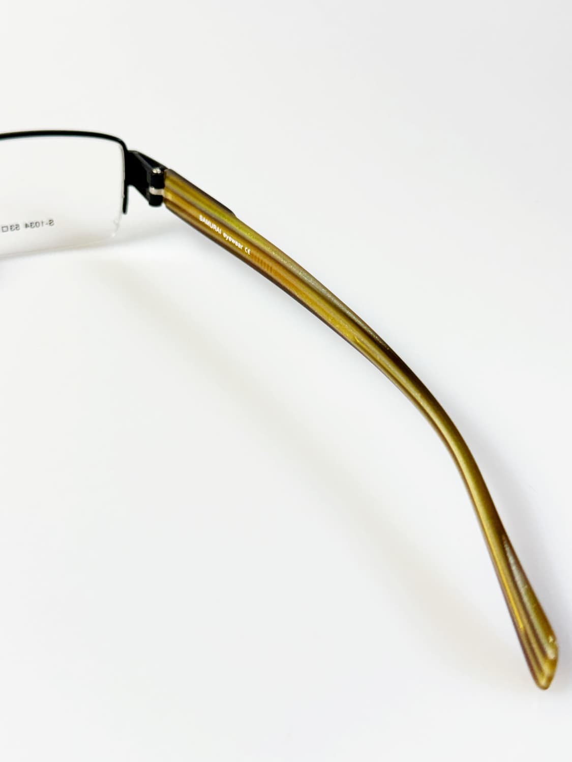 SAMURAI EYEWEAR 블랙 메탈 반무테 스퀘어 빈티지 안경 상품이미지6