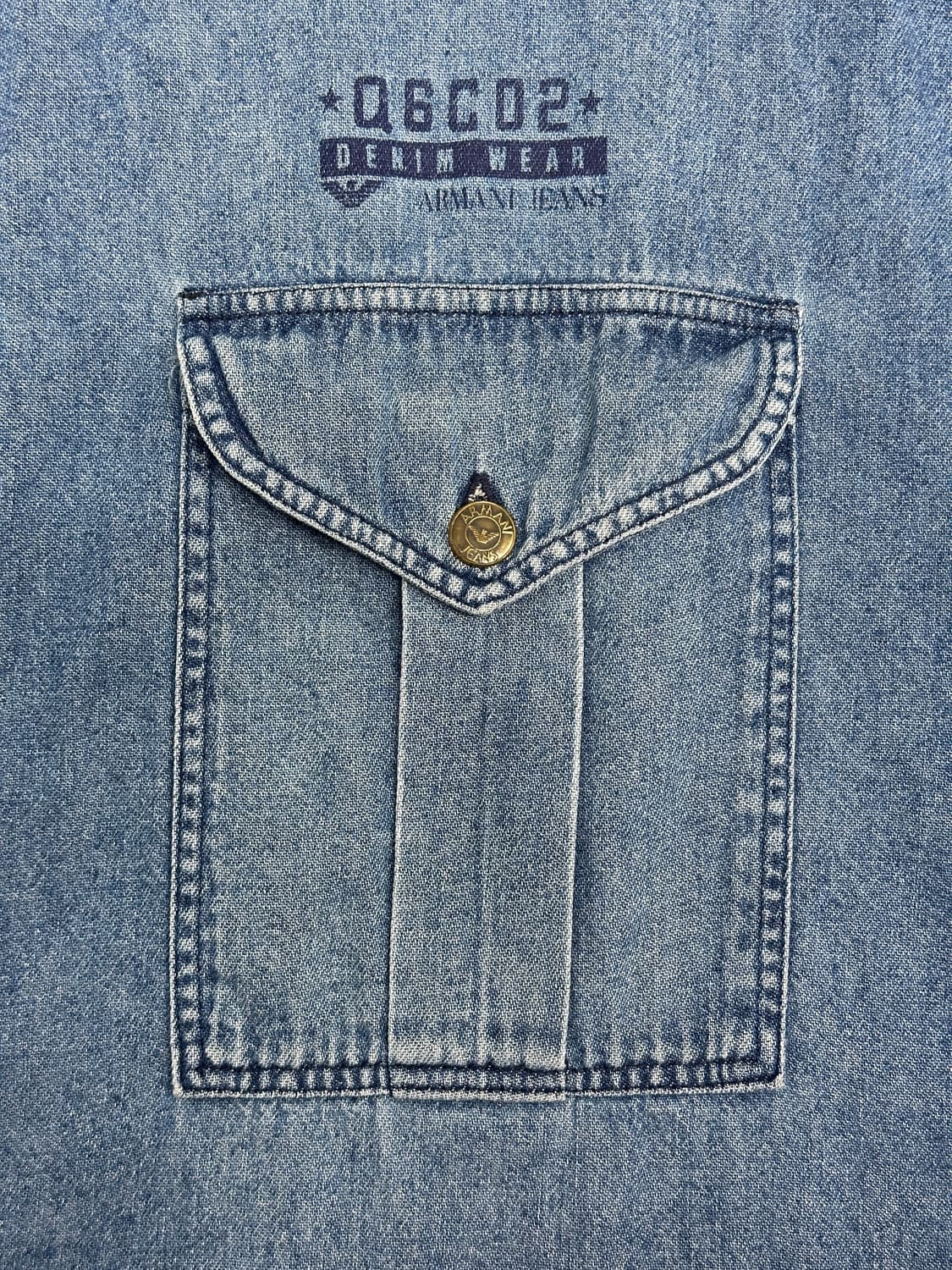 80s ARMANI JEANS 데님웨어 셔츠 L 상품이미지5
