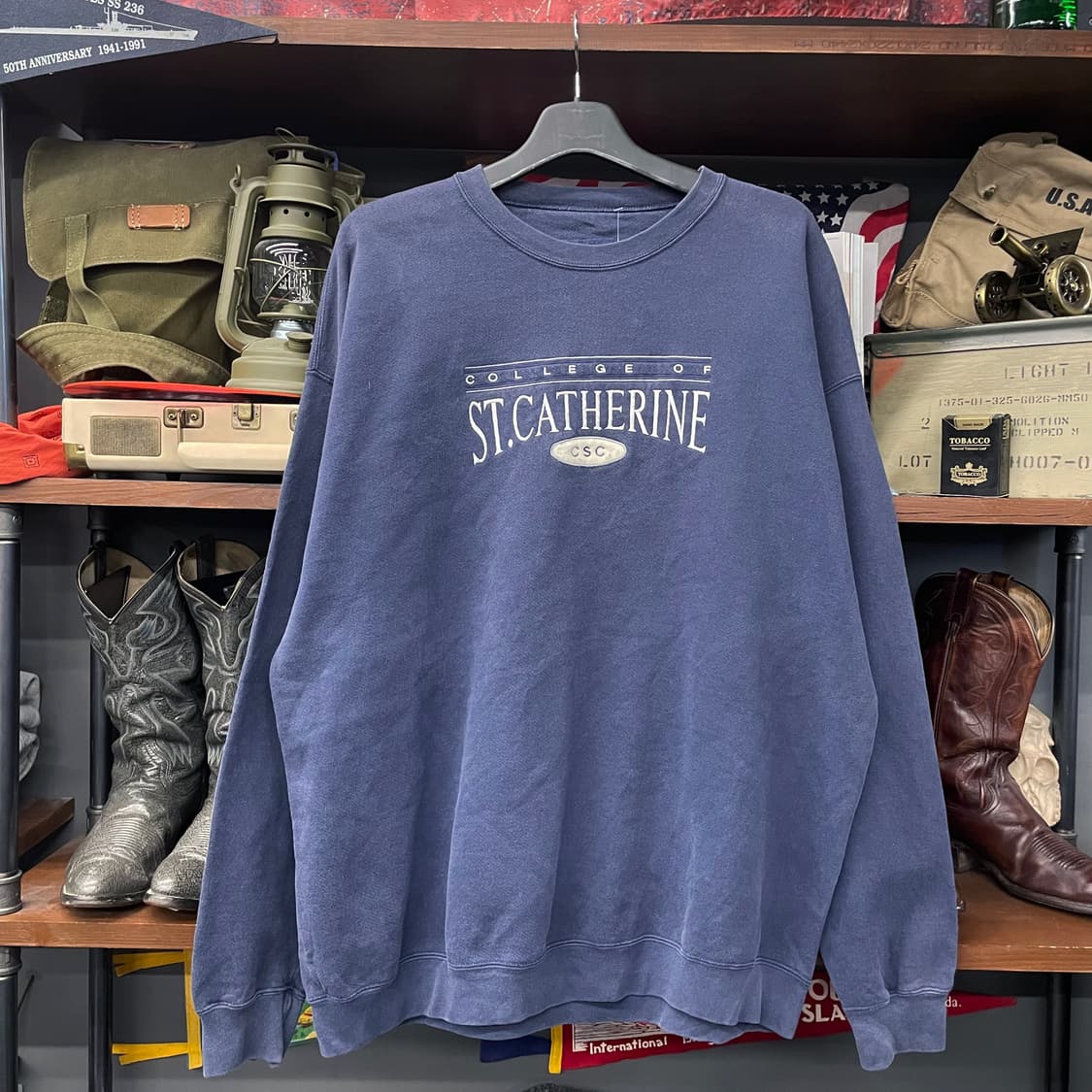 90s 잔스포츠 칼리지 세인트 캐서린 스펠 아웃 맨투맨 스웻셔츠 N108 상품이미지1