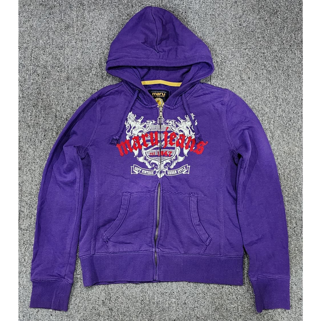 Maru 마루 빈티지 Y2K 올드스쿨 프린팅 후드집업 S 상품이미지1
