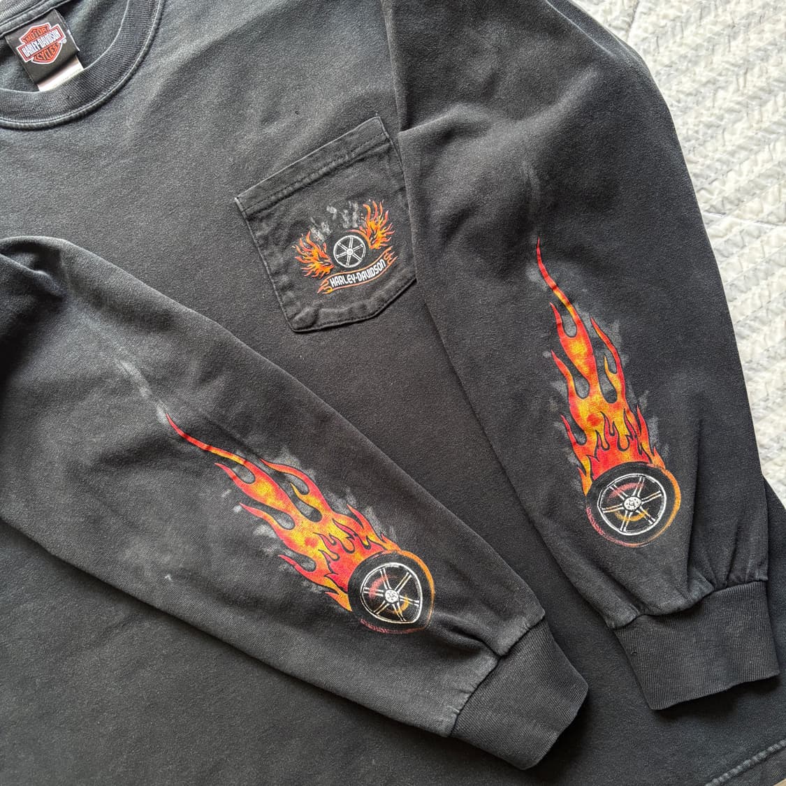 빈티지 할리데이비슨 플레임 롱슬리브 티셔츠 상품이미지3