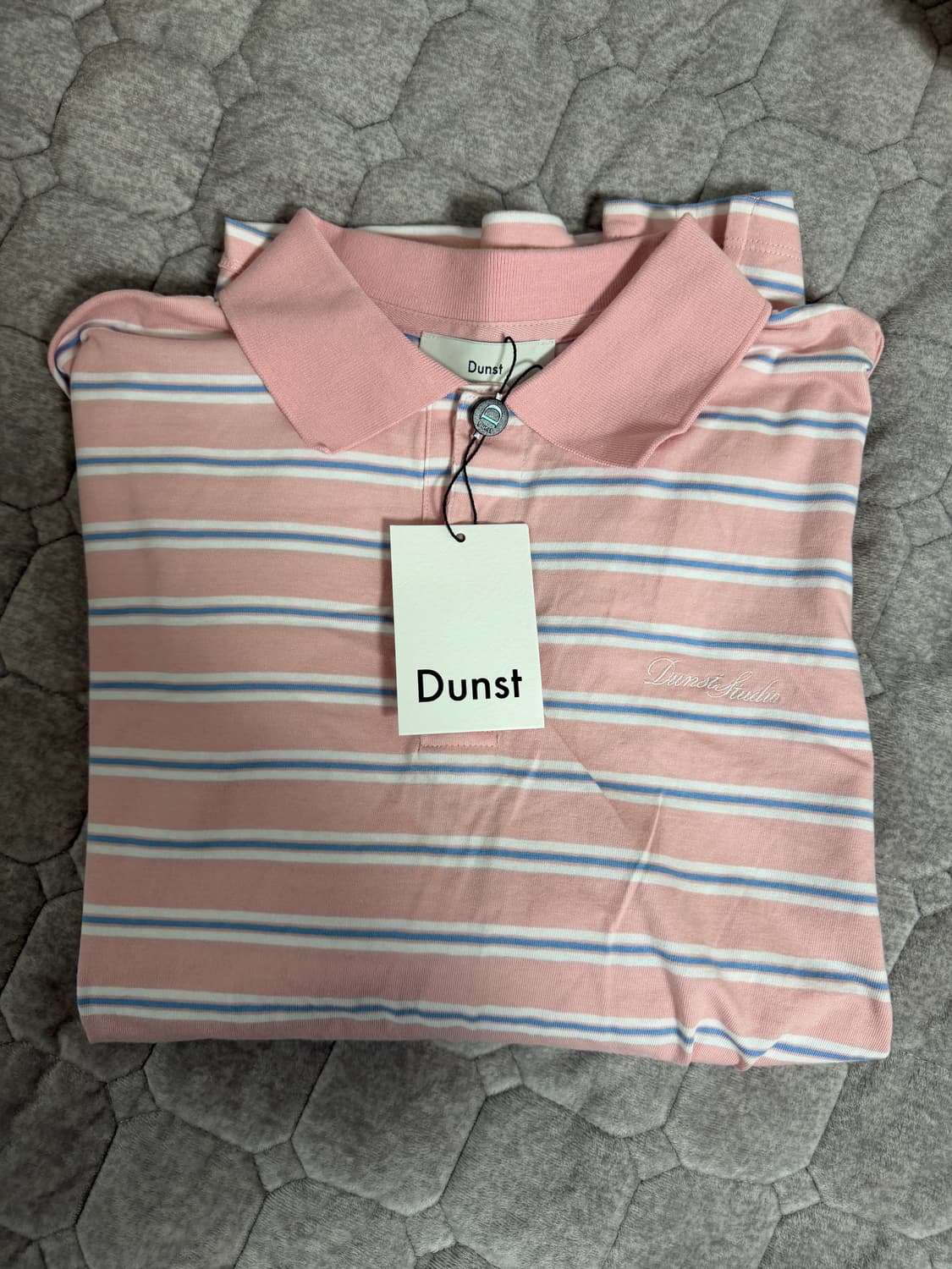 던스트 카라티셔츠 스트라이프 핑크 상품이미지3