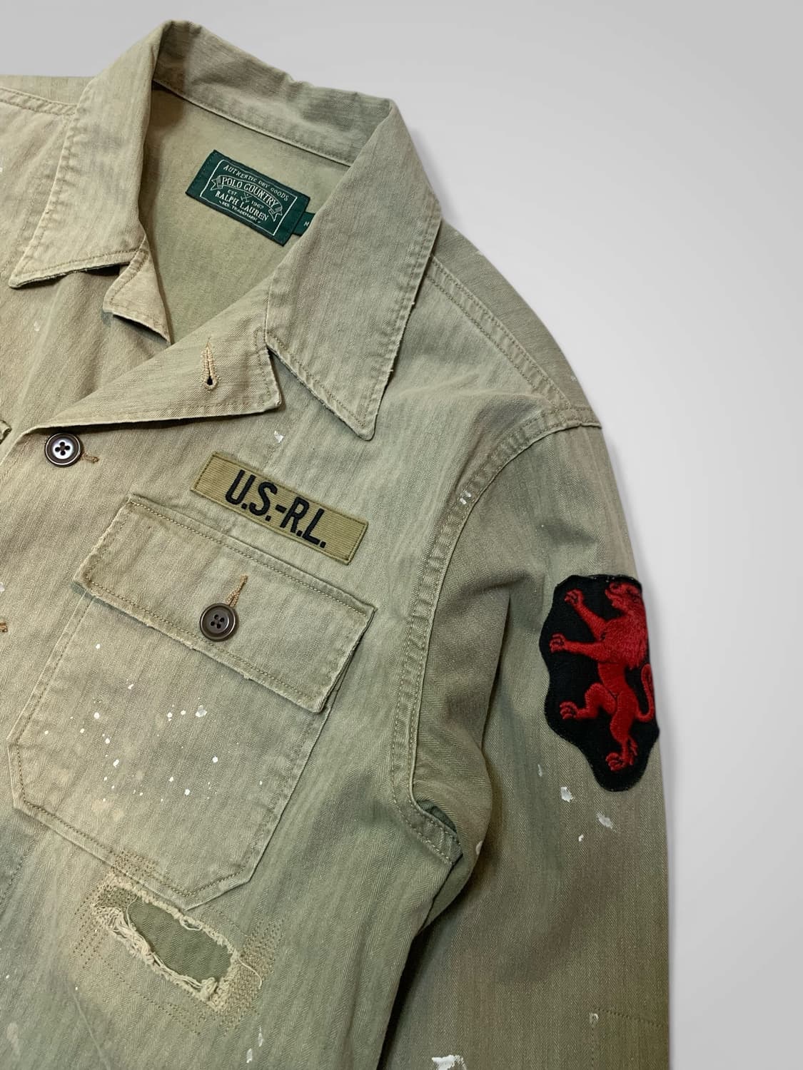 [M]폴로 컨트리 디스트레스 페인팅와팬패치 사파리야상자켓 상품이미지2