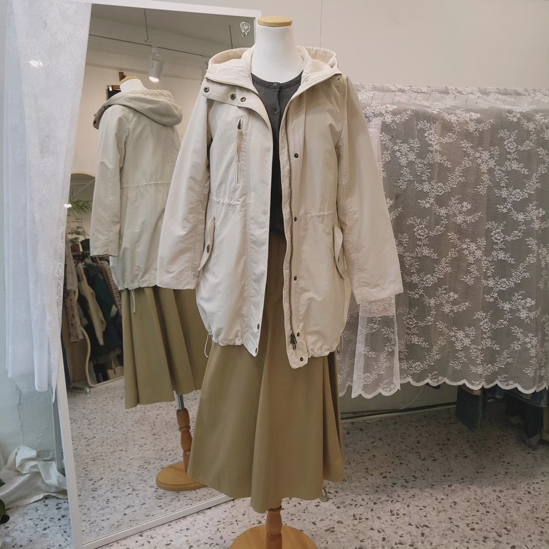 Inéd 아이보리 야상 점퍼 상품이미지10