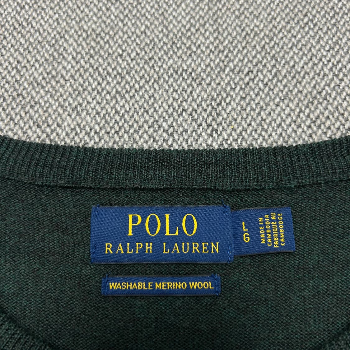 폴로 워셔블 메리노울 라운드넥 니트(L) 상품이미지2