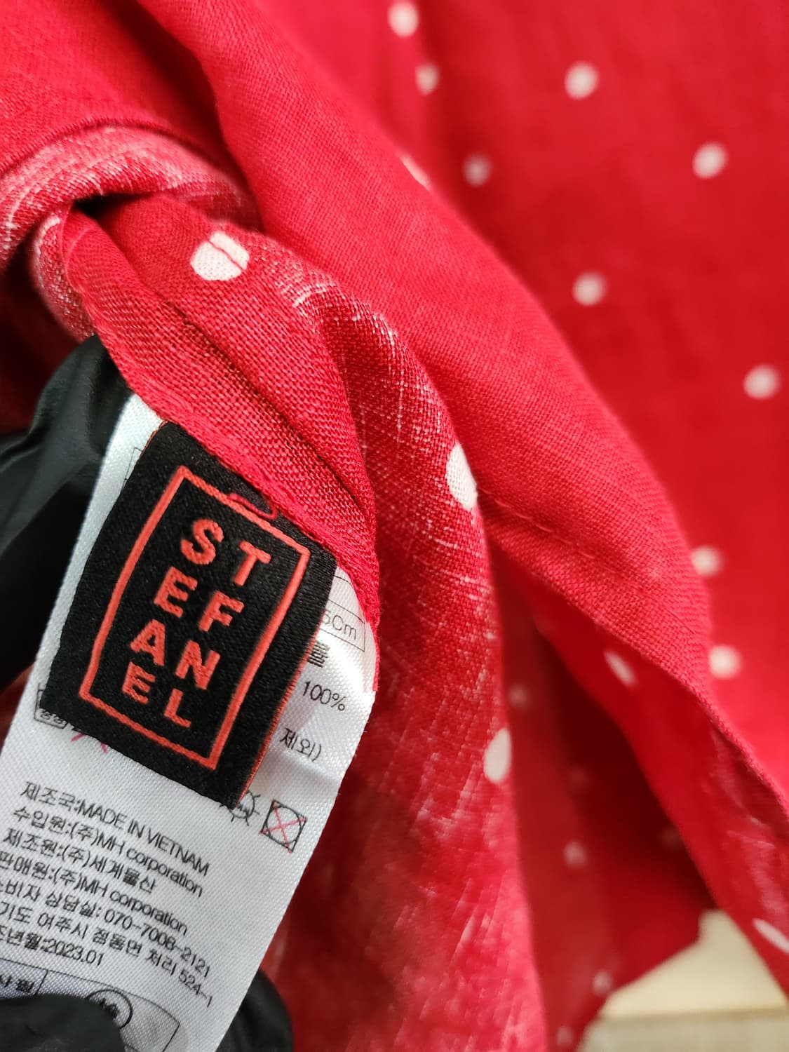 124) 스테파넬 도트무늬 마 반팔 셔츠 상품이미지6