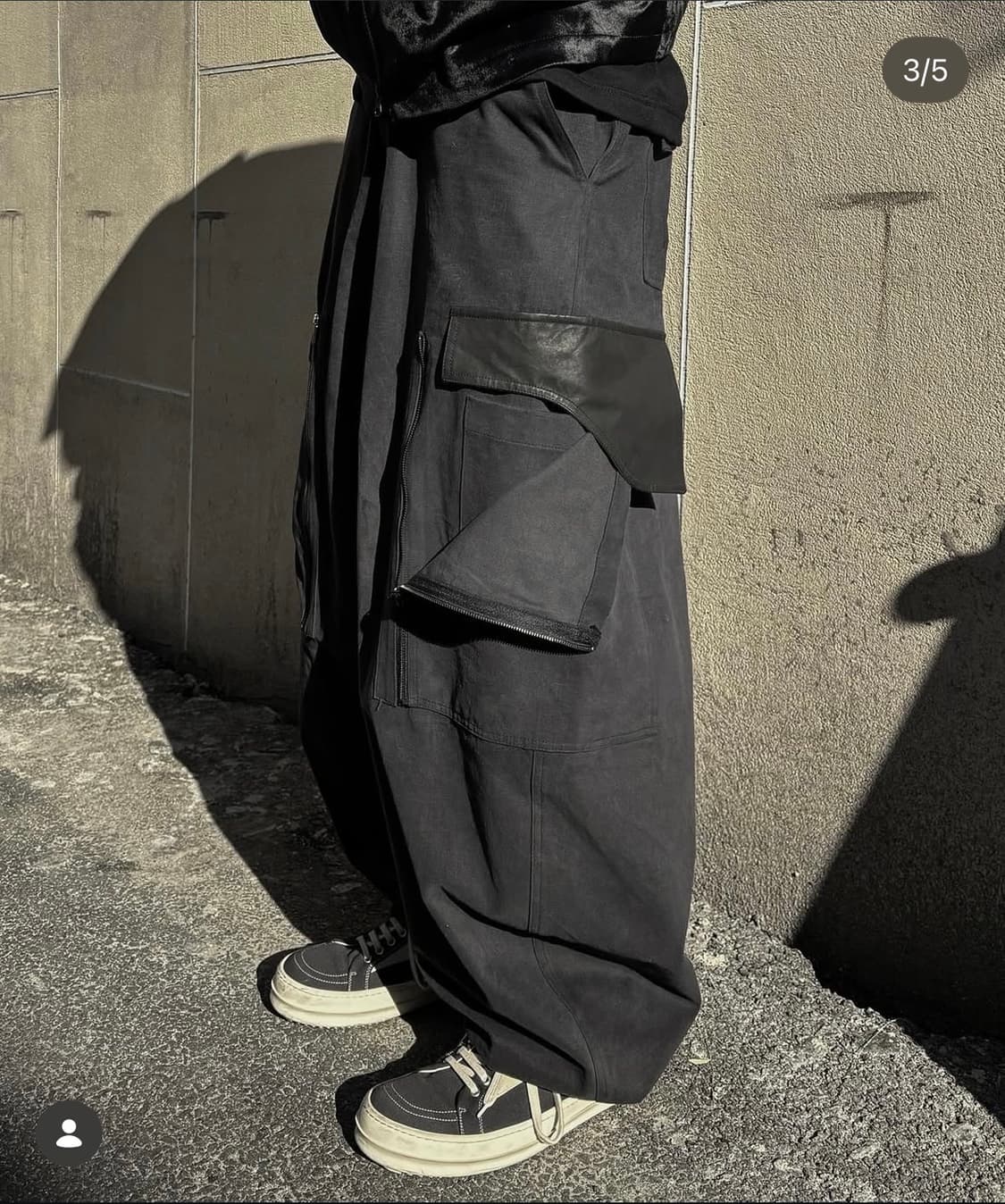 뉴치프시크 디피 오버랩 카고 와이드 팬츠 차콜 상품이미지1