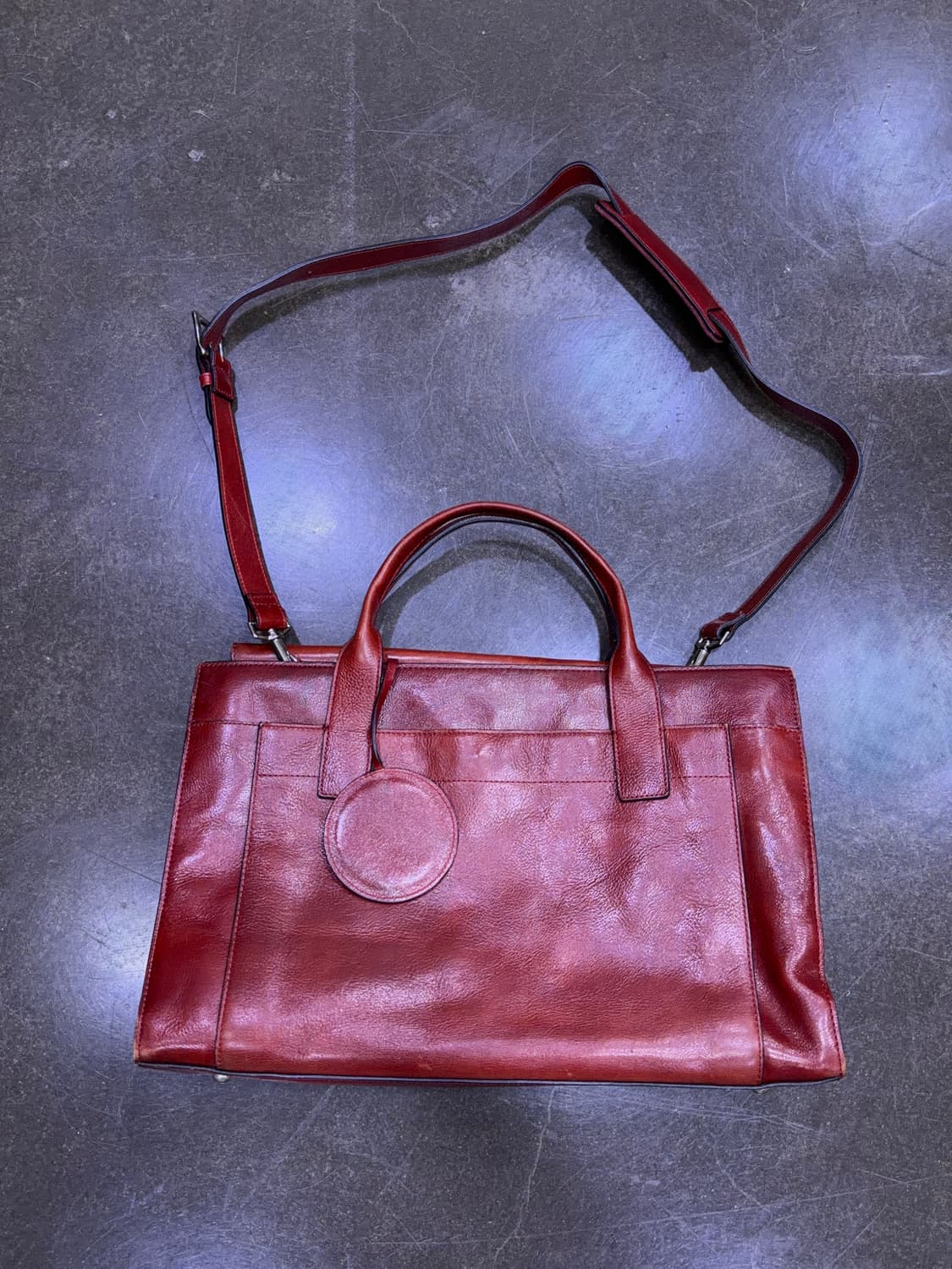 윌슨 빈티지 이탈리아 레더 가죽 브리프케이스 크로스백 레드 상품이미지1