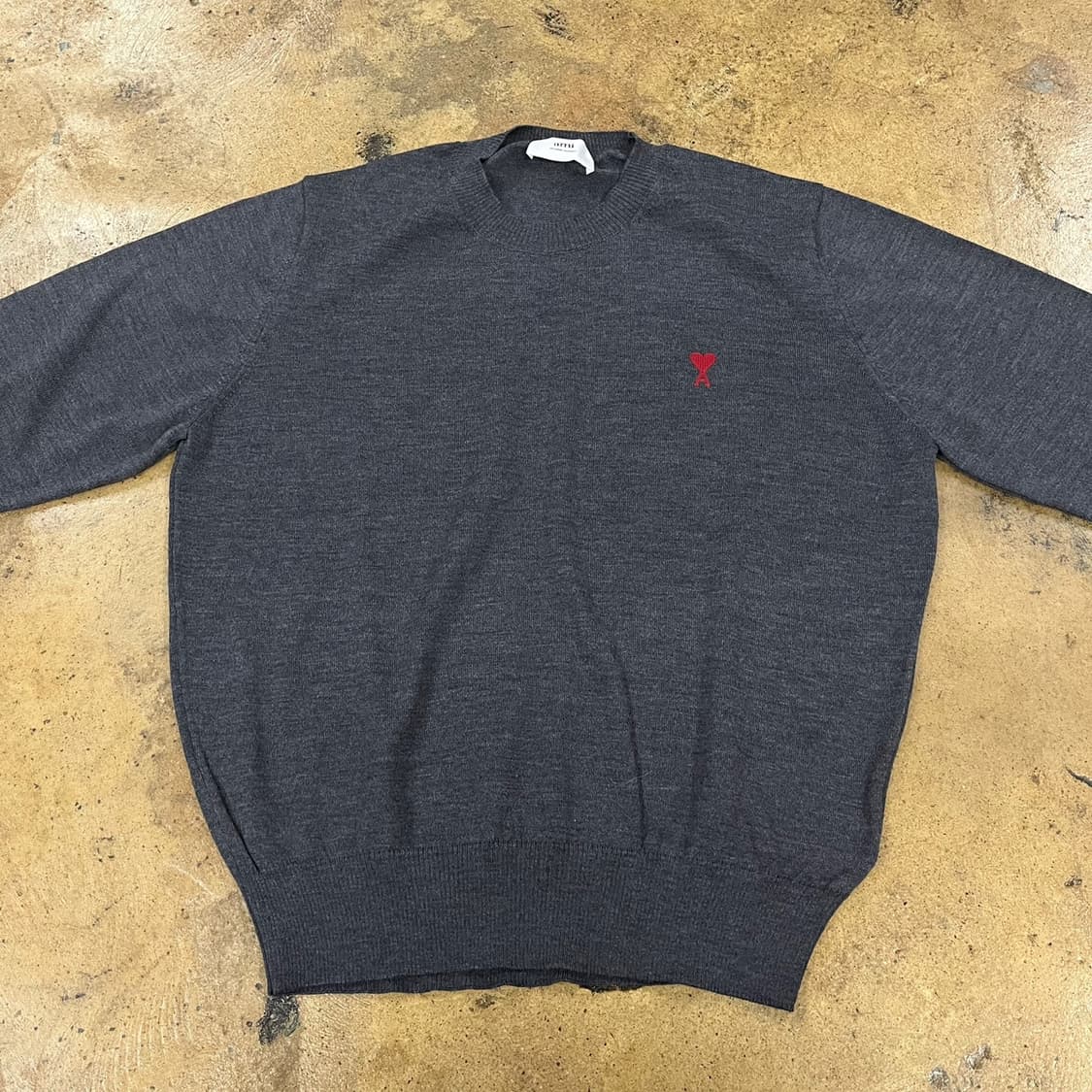 [정품/XL] 아미 스몰 하트 로고 니트 그레이 b19 상품이미지3