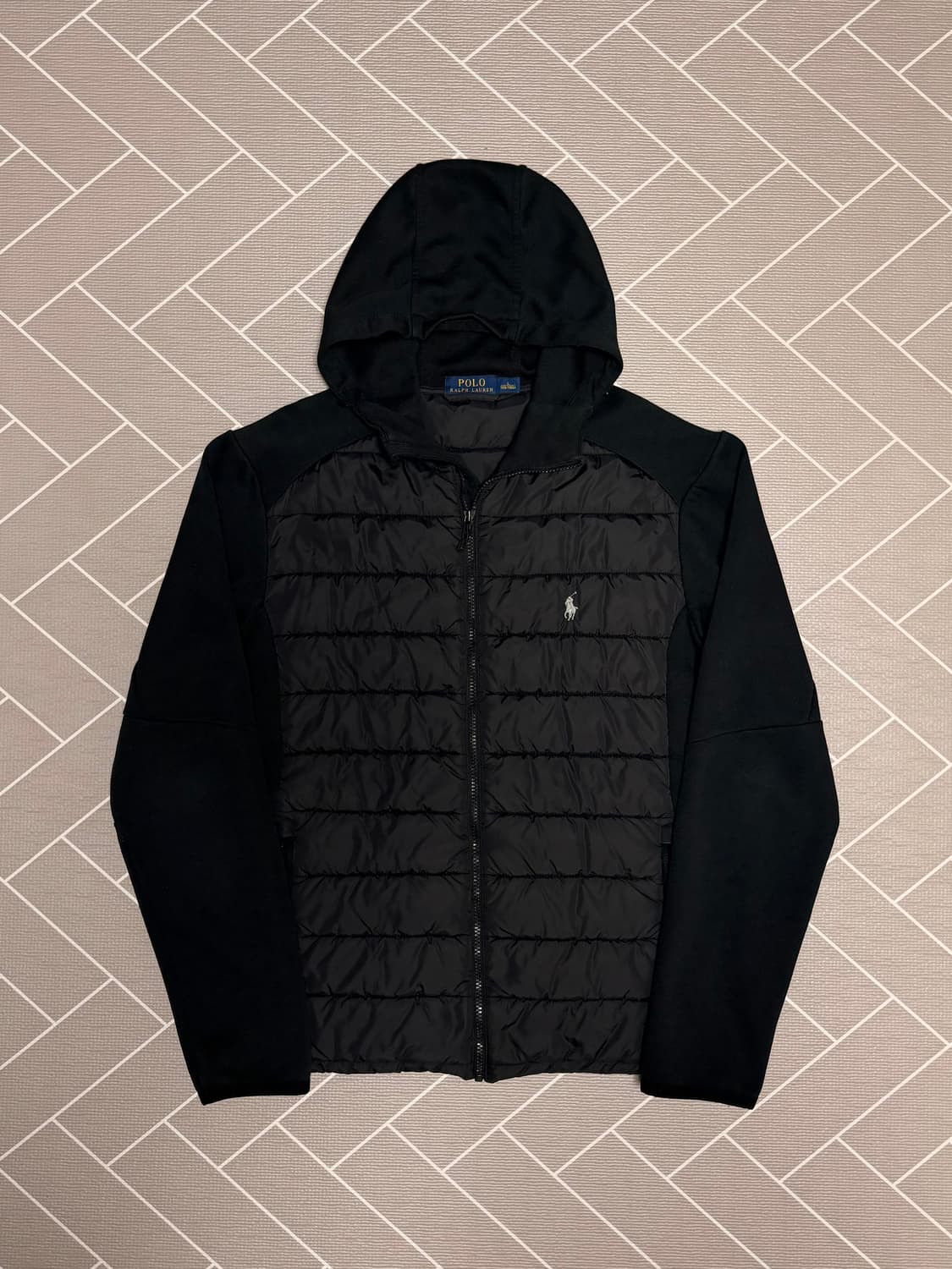 폴로 경량패딩 후드집업 블랙 상품이미지1