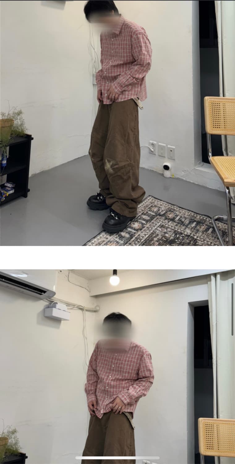 아오이로 크롭체크셔츠 새상품  상품이미지3