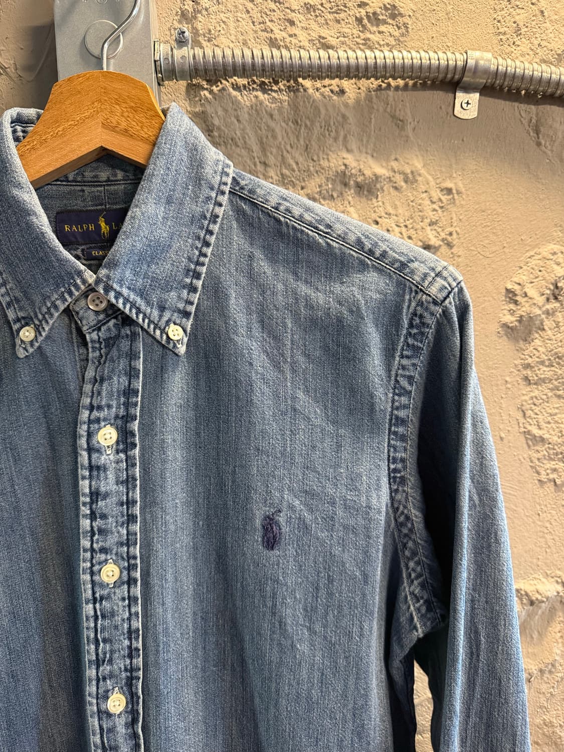 폴로 랄프로렌 POLO 클래식핏 데님 버튼다운 셔츠 인디고 S 상품이미지3