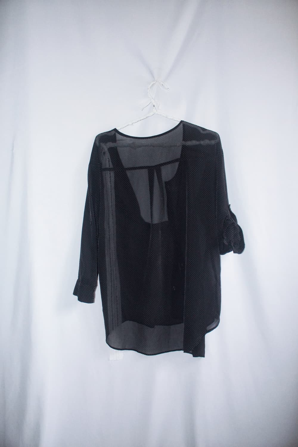 Dot see-through thin blouse cardigan 상품이미지4
