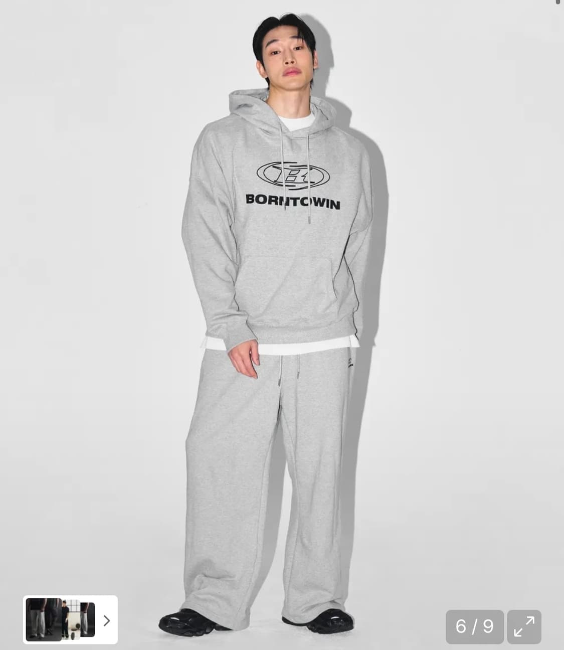 2)본투윈 후드티+와이드팬츠 세트 셋업 상품이미지1