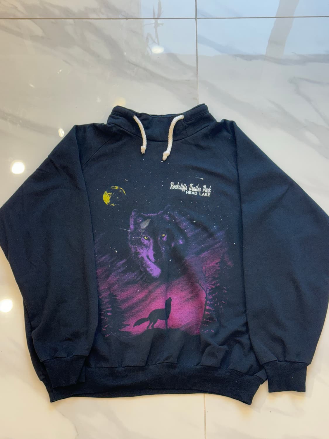 빈티지 'Rockcliffe Trailer Park' 늑대 그래픽풀오버 상품이미지1