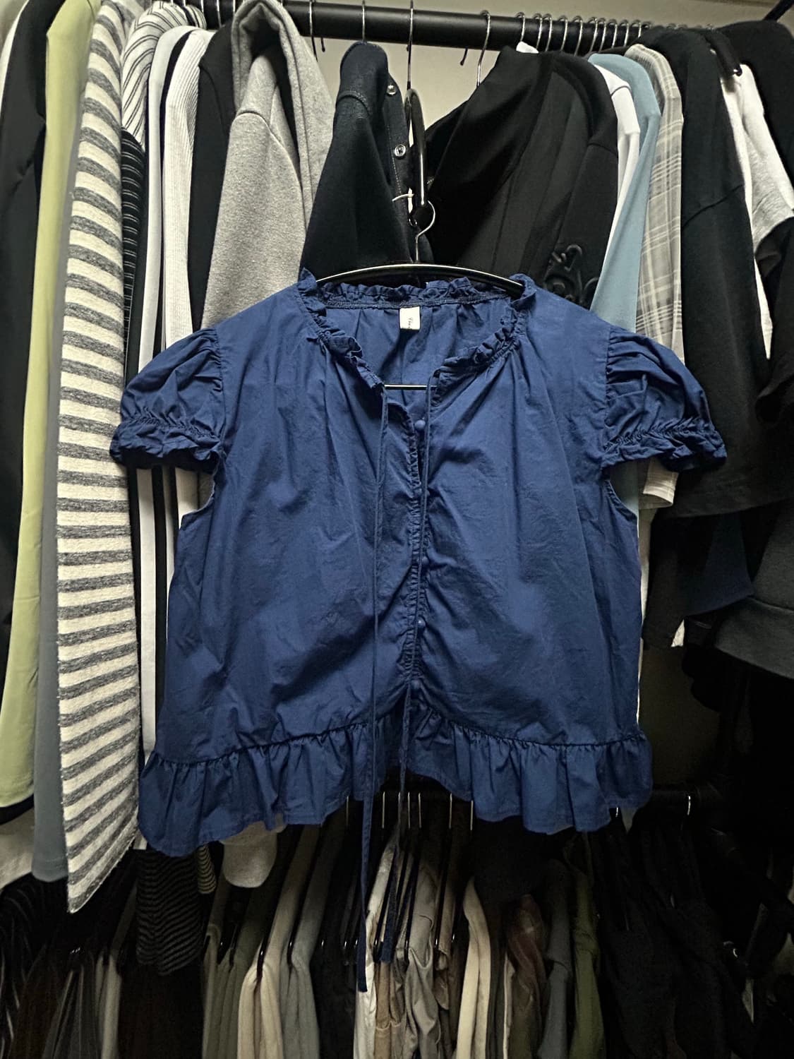 빈티지 블루 블라우스 상품이미지1