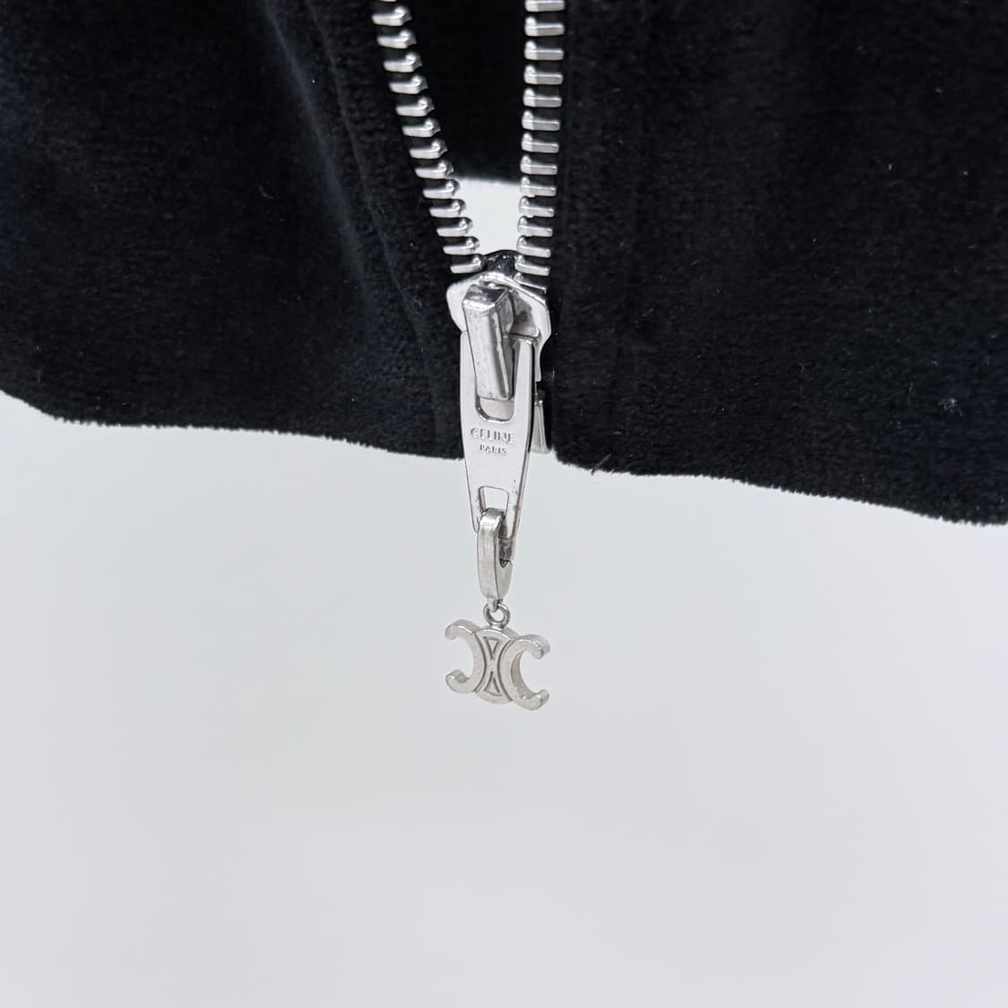 [S+급/XL] 셀린느 트리오페 벨벳 트레이닝 후드 집업 자켓 블랙 상품이미지7