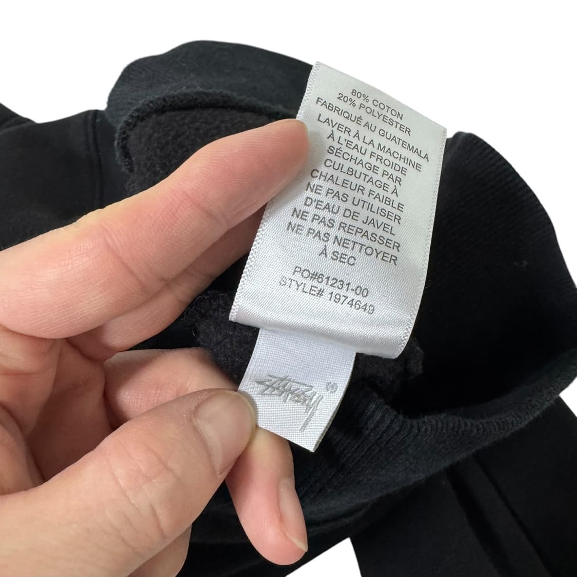 정품 스투시 블랙 빅로고 후드집업 상품이미지6