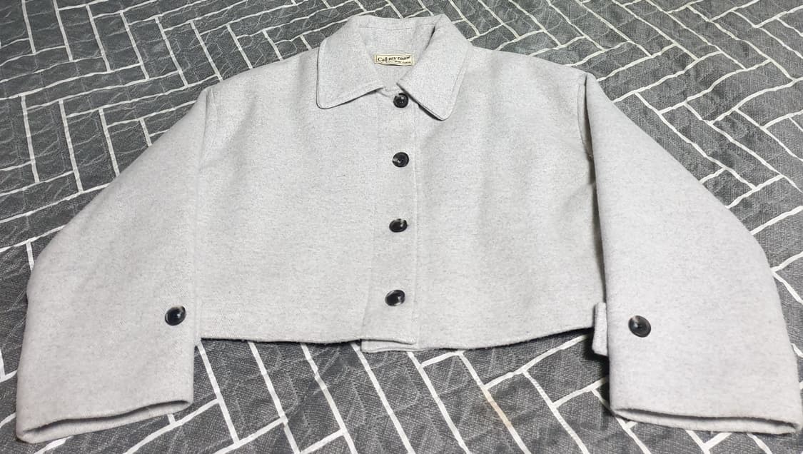 콜마이네임 크롭 울 자켓 그레이 (F) 상품이미지1