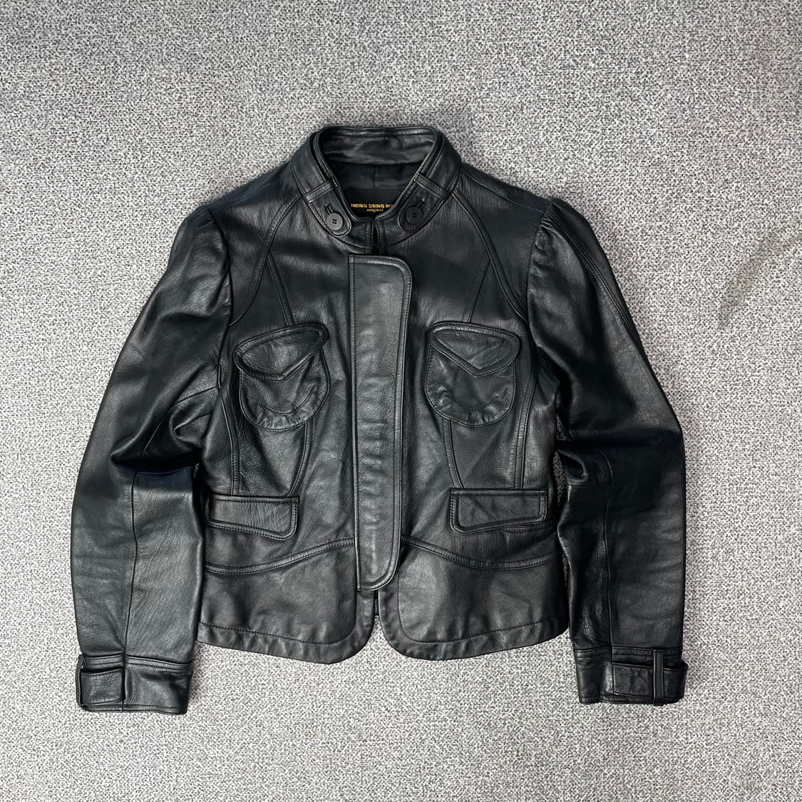 HONG SUNG WAN 블랙 가죽 자켓 상품이미지1
