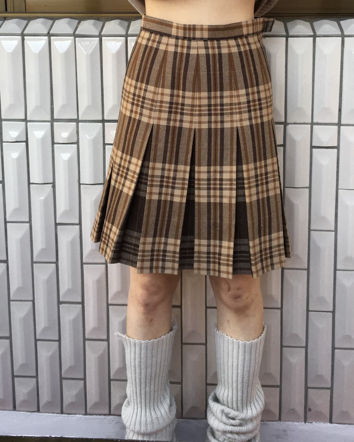 Check pattern pleats skirt 상품이미지4