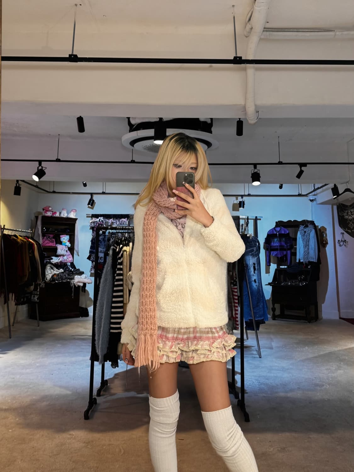 핑크 스트라이프 후드집업 상품이미지4