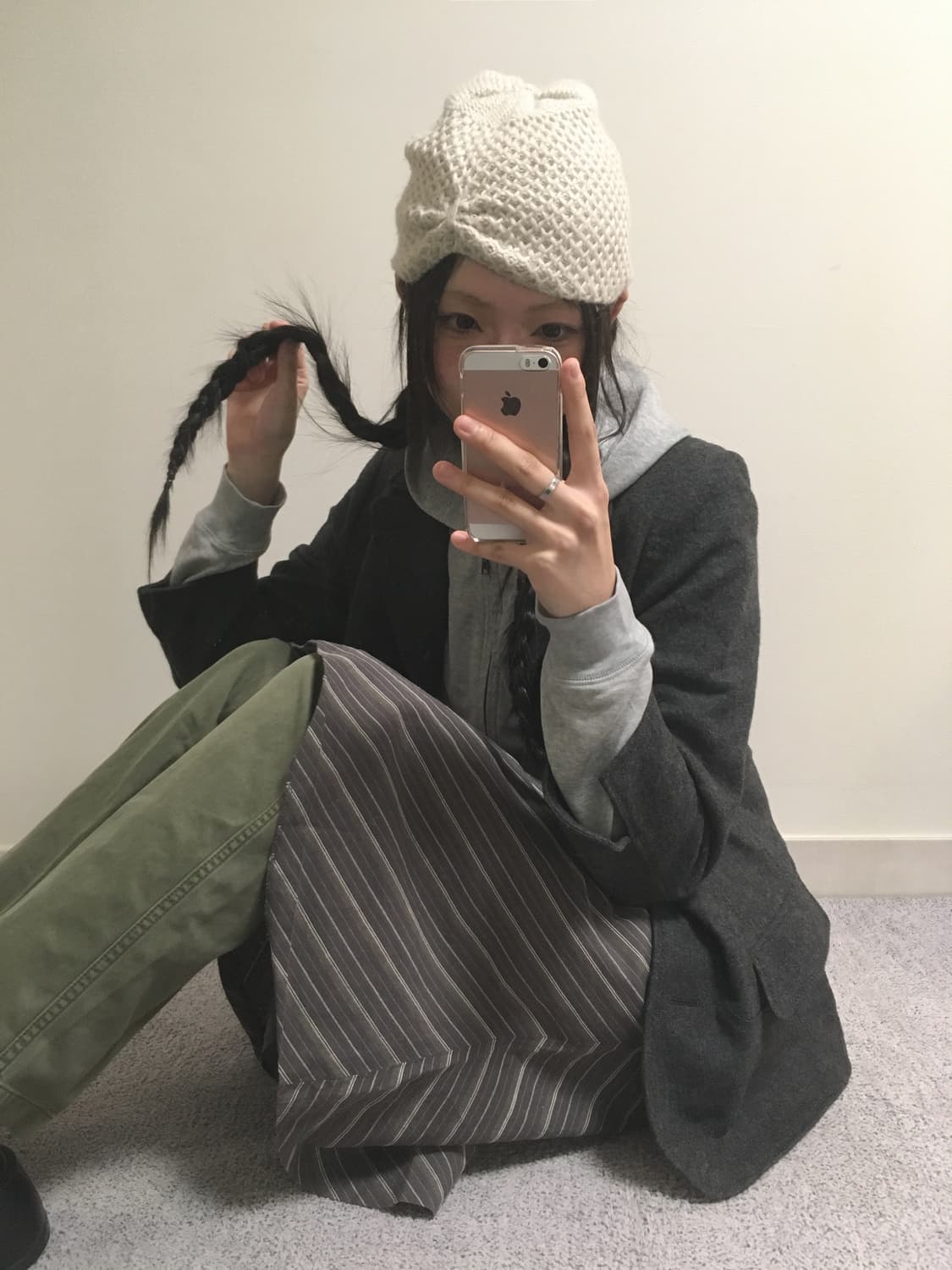 vintage cotton pants olive green 상품이미지5