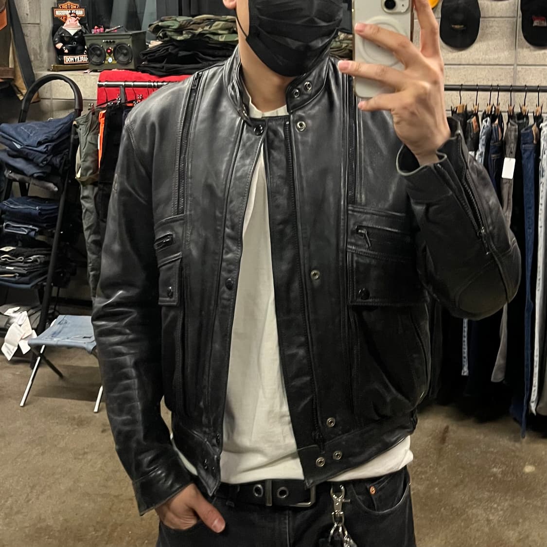 90s Hein Gericke 가죽 라이더 자켓 (100) 상품이미지1