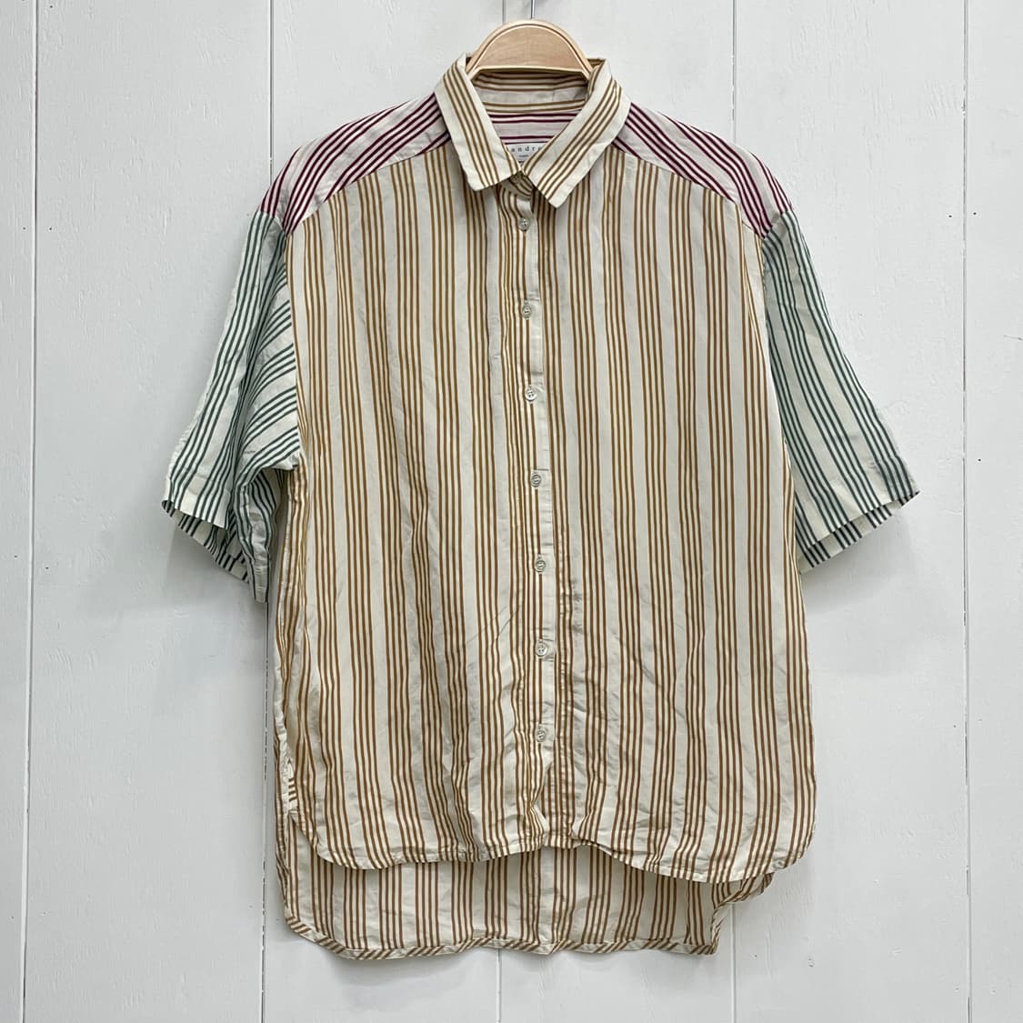 산드로 멀티 컬러 스트라이프 반팔 셔츠 상품이미지2