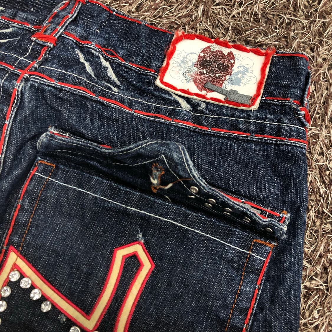 라구나비치 스티치 큐빅 부츠컷 데님 팬츠 상품이미지3