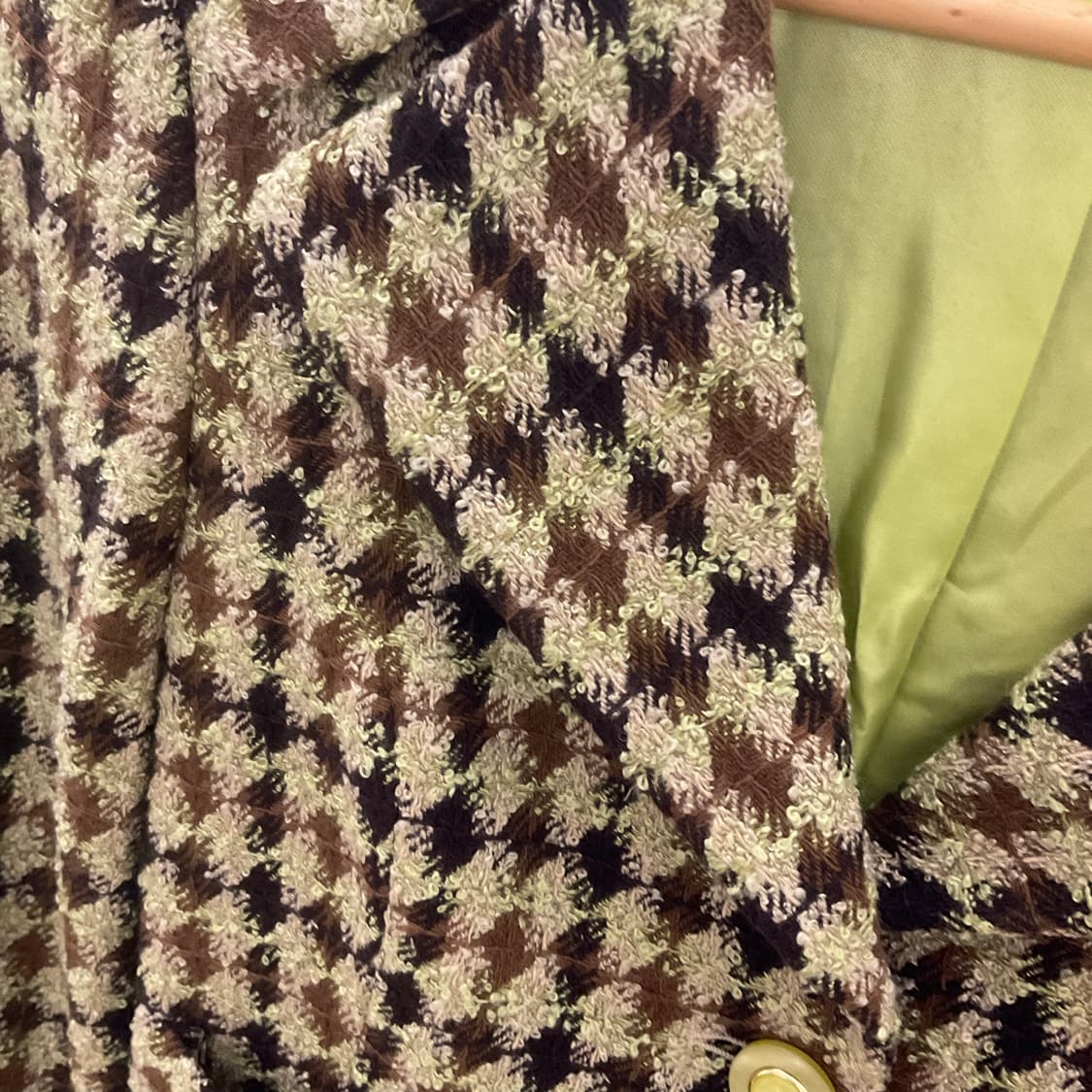 베네통 모스그린 아가일 체크 자켓 상품이미지7