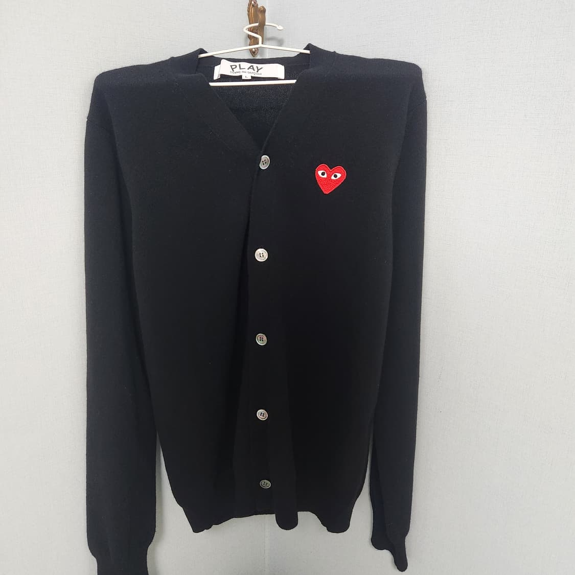 꼼데가르송 레드 하트 가디건 Black 상품이미지2