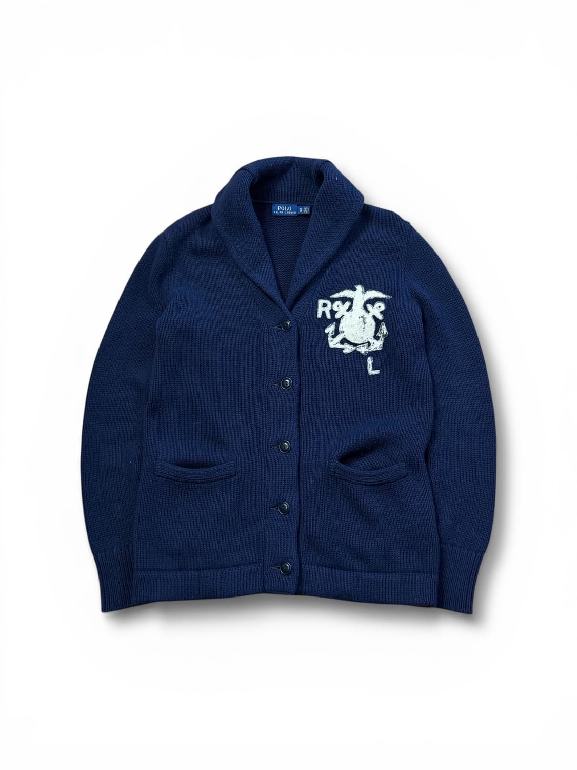 폴로 랄프로렌 RL 패치 로고 숄카라 네이비 가디건 상품이미지1