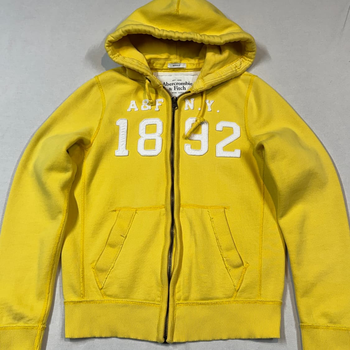 M) 아베크롬비 패치로고 후드집업 옐로우 상품이미지2